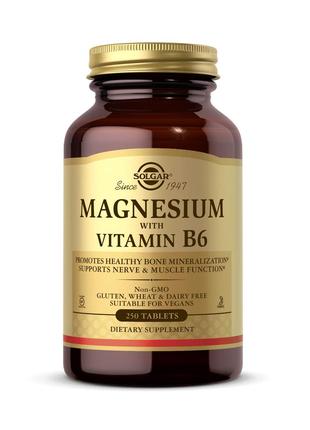Магній з вітаміном В-6 Solgar (Magnesium With Vitamin B6) 250 ...