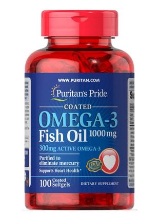 Omega-3 Fish Oil 1000 mg (300 mg Active Omega-3) - 100 Softgels