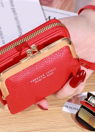 Жіночий червоний стильний гаманець-монетниця. Новий.