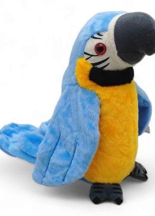 Мягкая игрушка "Попугай-повторюшка" (голубой)