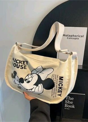 Полотняна сумочка з принтом Minnie & Mickey Mouse
