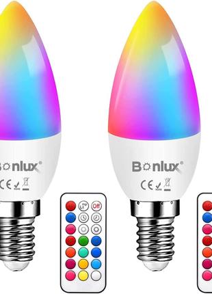 Bonlux E14 RGB Цвет 3W Разный цвет Светодиодная лампа C35 E14 ...