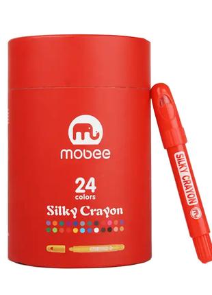Восковые карандаши для рисования Крайоны (crayons) Mobee 24 цвета