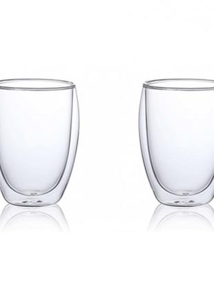 Склянки з подвійним дном набір Con Brio СВ-8335-2, 2шт, 350мл,...