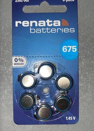 Батарейки для слуховых аппаратов Renata ZA 675 (PR44) (1 упако...