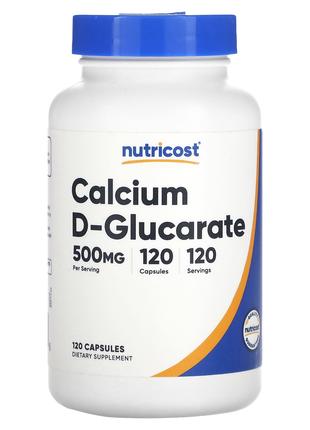 Nutricost, кальцію D-глюкарат, 500 мг, 120 капсул