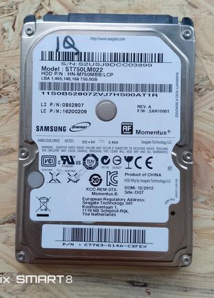 Жорсткий диск HDD 2.5 Samsung 750Gb, 5400rpm, 16MB для ноутбука.