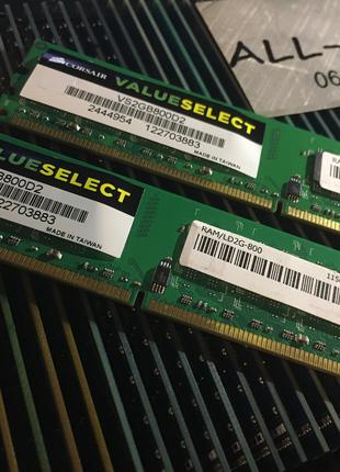 Оперативна пам`ять CORCAIR DDR2 2GB PC2 6400U 800mHz CL5 Intel...