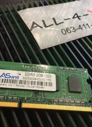 Оперативна пам'ять ASint DDR3 2GB SO-DIMM PC3 10600S 1333mHz I...