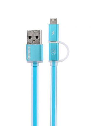 Combo 2-in-1 кабель Lightning/micro USB, 1м blue Aurora Combo ...
