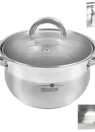 Кастрюля со стеклянной крышкой Stenson Belly MH-2719 1.9 л 18 см