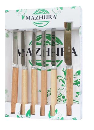 Набір столових ножів Mazhura Beech Wood MZ-505669 6 шт