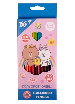 Набор цветных карандашей YES Line Friends 290713 24 цвета