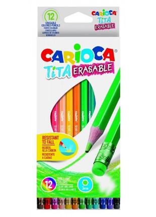 Набор цветных карандашей с резинкой Tita 42897 12 цветов