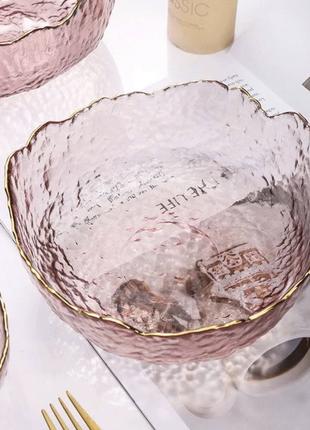 Салатник OLens Золотая маковка O8030-164 16,5х6,5 см розовый