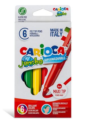 Фломастеры для рисования Carioca Jumbo 40568 6 цветов