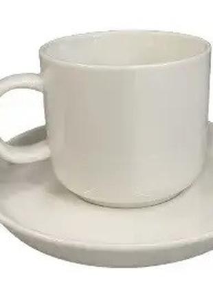 Чашка с блюдцем OLens Стокгольм 102-215 240 мл 2 предмета белая