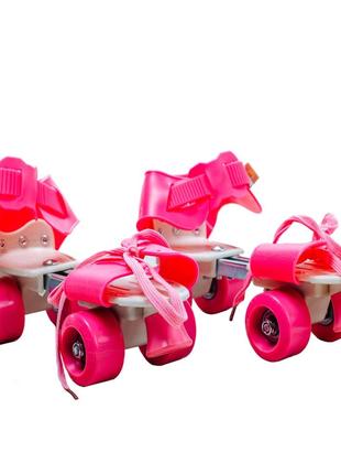 Детские раздвижные ролики Квады на обувь Baby Quad (26-29),кол...
