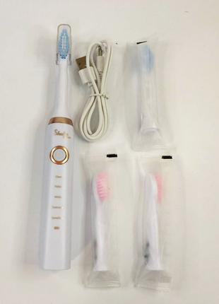 Електрична зубна щітка sk-601 біла / Зубна щітка на батарейках...