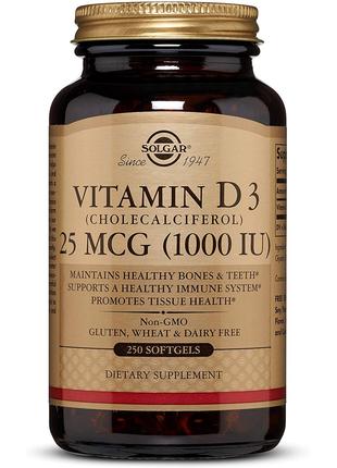 Натуральний вітамін Д3 Solgar (Vitamin D3) 25 мкг 1000 МО 250 ...