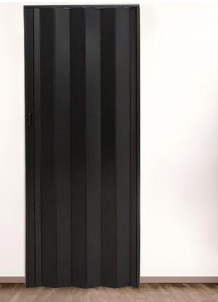 Міжкімнатні двері гармошка Vincii  81х203см. чорне дерево, матові