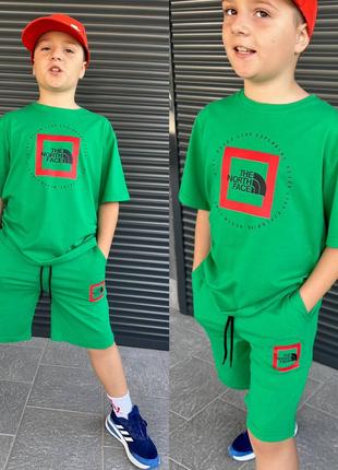 Детский костюмчик для мальчика (шорты+футболка) зеленый
