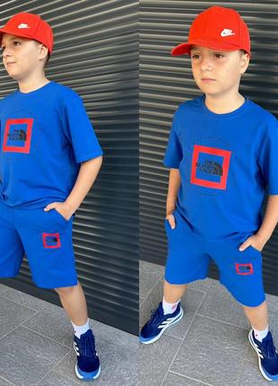 Детский костюмчик для мальчика (шорты+футболка) синий