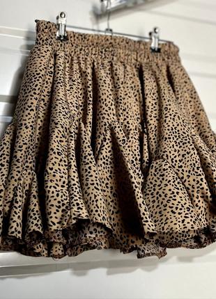 Нереально пышная юбка-шорты пояс на резинке мокко