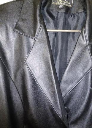 Жакет женский пиджак черный блейзер кожзам