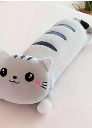 Мягкая игрушка подушка кошка-обнимашка 110 см, Очень мягкая, п...