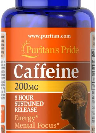 Кофеин Puritan's Pride Caffeine 200 mg 8-Hour Sustained Releas...