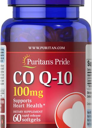 Коэнзим Puritan's Pride CO Q-10 100 mg (Q-SORB™), 60 гелевых к...