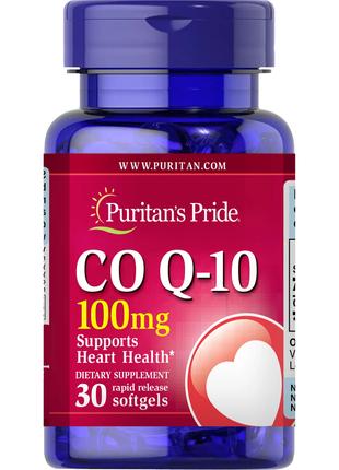 Коэнзим Puritan's Pride CO Q-10 100 mg (Q-SORB), 30 гелевых ка...