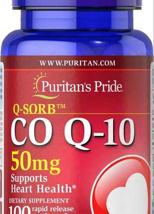 Коэнзим Puritan's Pride CO Q-10 50 mg (Q-SORB™), 100 гелевых к...