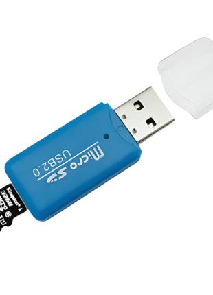 Кардридер Card reader T-Flash MicroSD TF Blue