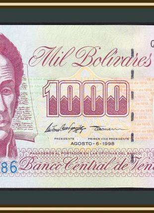 Венесуэла 1000 боливаров 1998 P-76 (76d) UNC №257