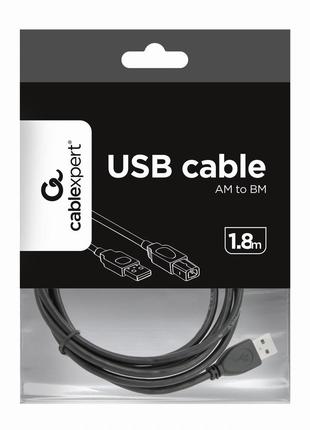Кабель для принтера USB - USB BM 1.8 м.Cablexpert, black