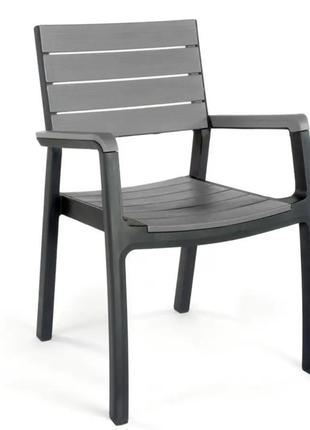 Садовий стілець Keter Harmony 255242 графит пластиковий для са...