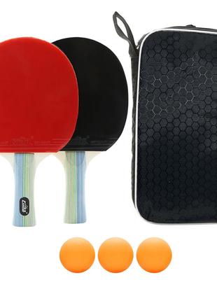 Набір для настільного тенісу (2 ракетки, 3 кульки, чохол) Newt...