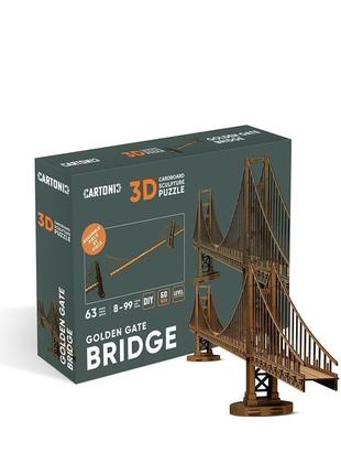 3D Пазл Картонный Cartonic GOLDEN GATE BRIDGE Мост Золотые Вор...