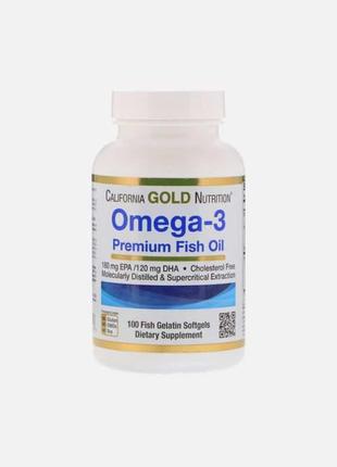 Омега 3 California Gold Nutrition Omega-3, Premium Fish Oil, 1...
