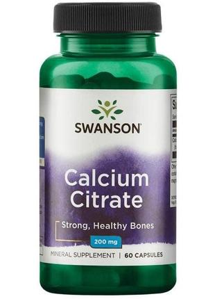 Цитрат кальция Swanson Calcium Citrate 200 mg, 60 капсул