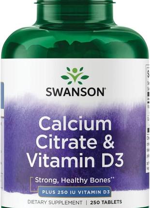Кальций цитрат и витамин Д3 Swanson Calcium Citrate 315 mg & V...