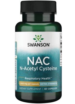 N-ацетил цистеїн Swanson N-Acetyl Cysteine (NAC) 1000 mg, 60 к...