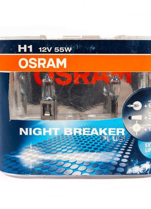 Лампа головного света Osram H1 55W 64150NBP Night Breaker Plus