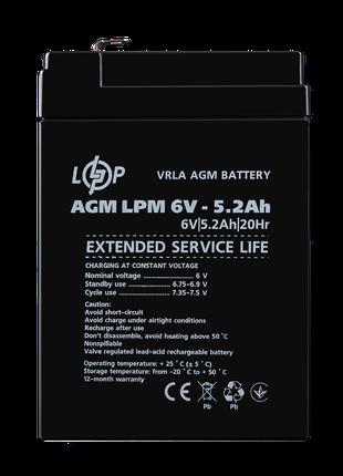 Аккумулятор AGM LPM 6V - 5.2 Ah