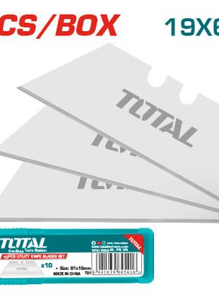Лезвие TOTAL THT519001 лезвия для ножей трапеция 61х19мм, 10шт