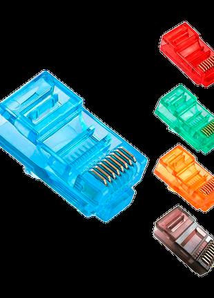 Коннектор цветной RJ45 8P8C UTP Cat.5E (100 шт)