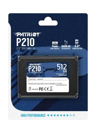 SSD-накопичувач Patriot P210 512GB 2.5" SATAIII TLC (P210S512G25)