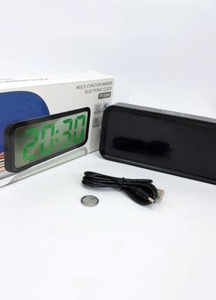 Часы настольные DT-6508 с будильником и USB зарядкой с зеленой...